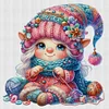 Gnome Knitting A Sweater-11CT Stamped Cross Stitch 45*45cm/17.72*17.72in