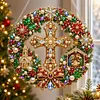 DIY Diamond Painting Xmas Cross Hanging Ornament Pendant Acrylic Double Sided Print Decor Kit