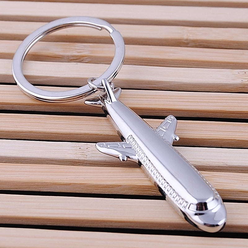 Elegant Minimalist Airplane Zinc Alloy Unisex Women's Keychain