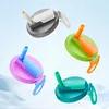4 PCS Soda Can Lids with Silicone Straw Reusable Portable Soda Can Covers (Set)