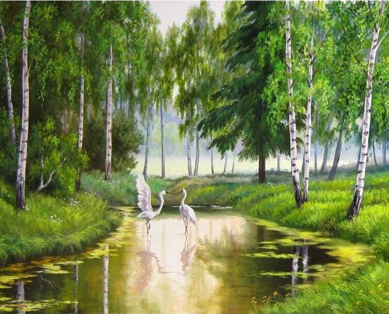 

Green Forest River – Paint By Numbers - 40*50CM, 501 Original