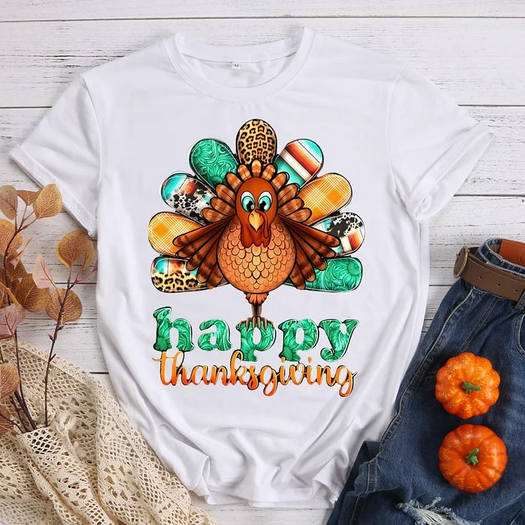 Happy Thanksgiving Turkey T-Shirt-08587