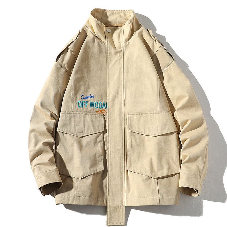 Men's Spring and Autumn Large Size Retro Sports Denim Shirt Long-Sleeved Shirt Baggy Coat Men's Color Matching Casual Men's Jacket