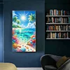 (40*70cm)Coconut Tree Shells Beach - Full Round Drill Diamond Painting