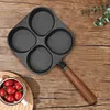 4 Hole Omelet Pan Nonstick Frying Grill Pan for Burger Egg Ham Pancake Cookware