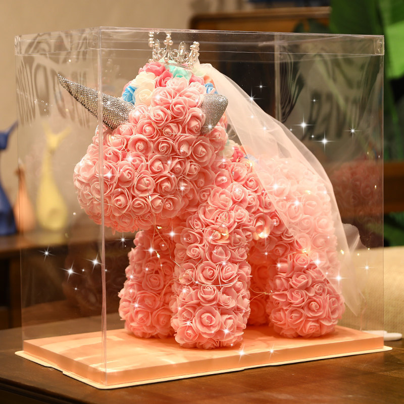 Loveyoufancy Calcastle Craft Rose Unicorn Soft Foam Flowers 10" x 10" x 6" with Display Box Optional
