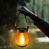 Solar Lanterns Lights with Dual Charging Modes of Solar & Type-C Flickering Flame Garden Light for Garden Yard Patio Decorative