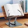 Reading Stand, Adjustable Shelf with 360&deg; Rotating Base with Elastic Clips for Sheet Music, Cookbooks, Tablets, Laptops