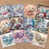 12pcs Diamond Painting Love and Peace Greeting Card Set with Envelope Daily Wishing Cards for Birthdays Thanksgiving & Special Occasion