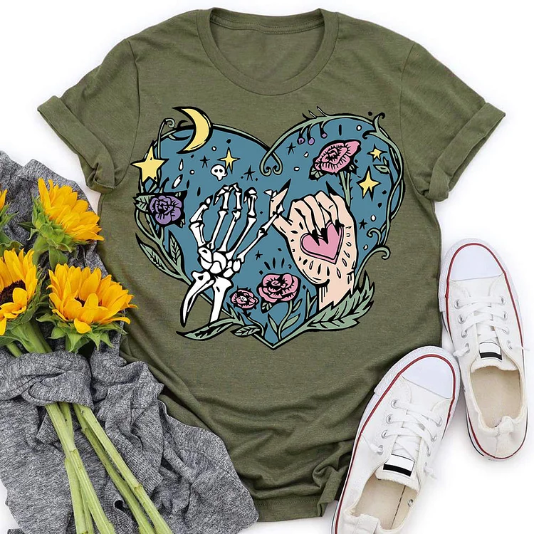 Heart Sun and Moon T-shirt Tee -05740#537777