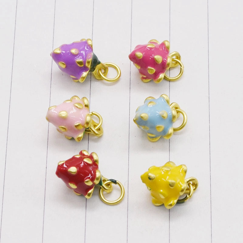 1 Piece 14*11mm Alloy Strawberry Pendant Jewelry Accessories