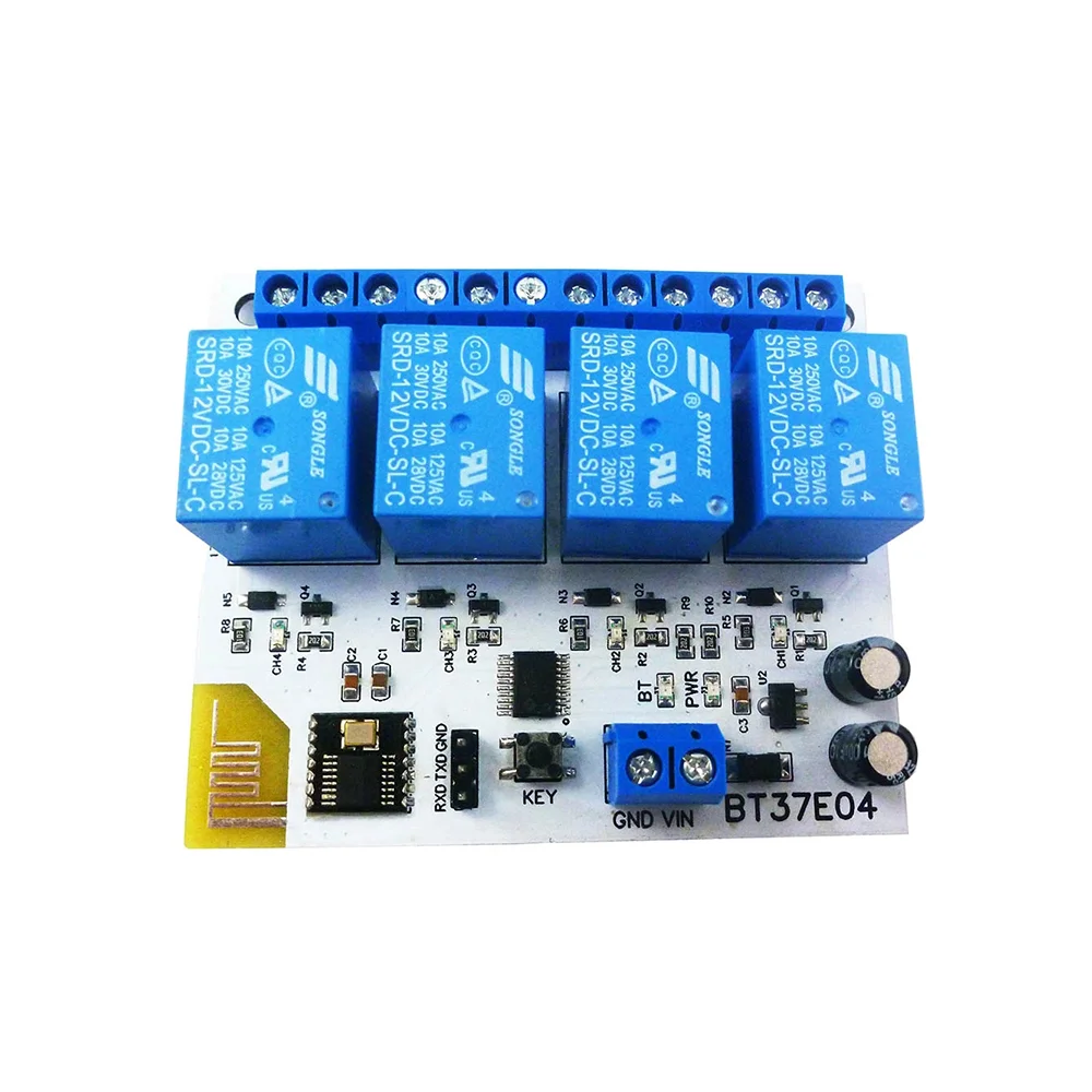 4CH 2.4G RF Remote Control IOT DC 5V 12V Module For BT-Compatible BLE Relay Command Customization Switch Board