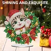 Xmas Wreath Kitten Special Shaped 2D Flat DIY Diamond Painting Ornament