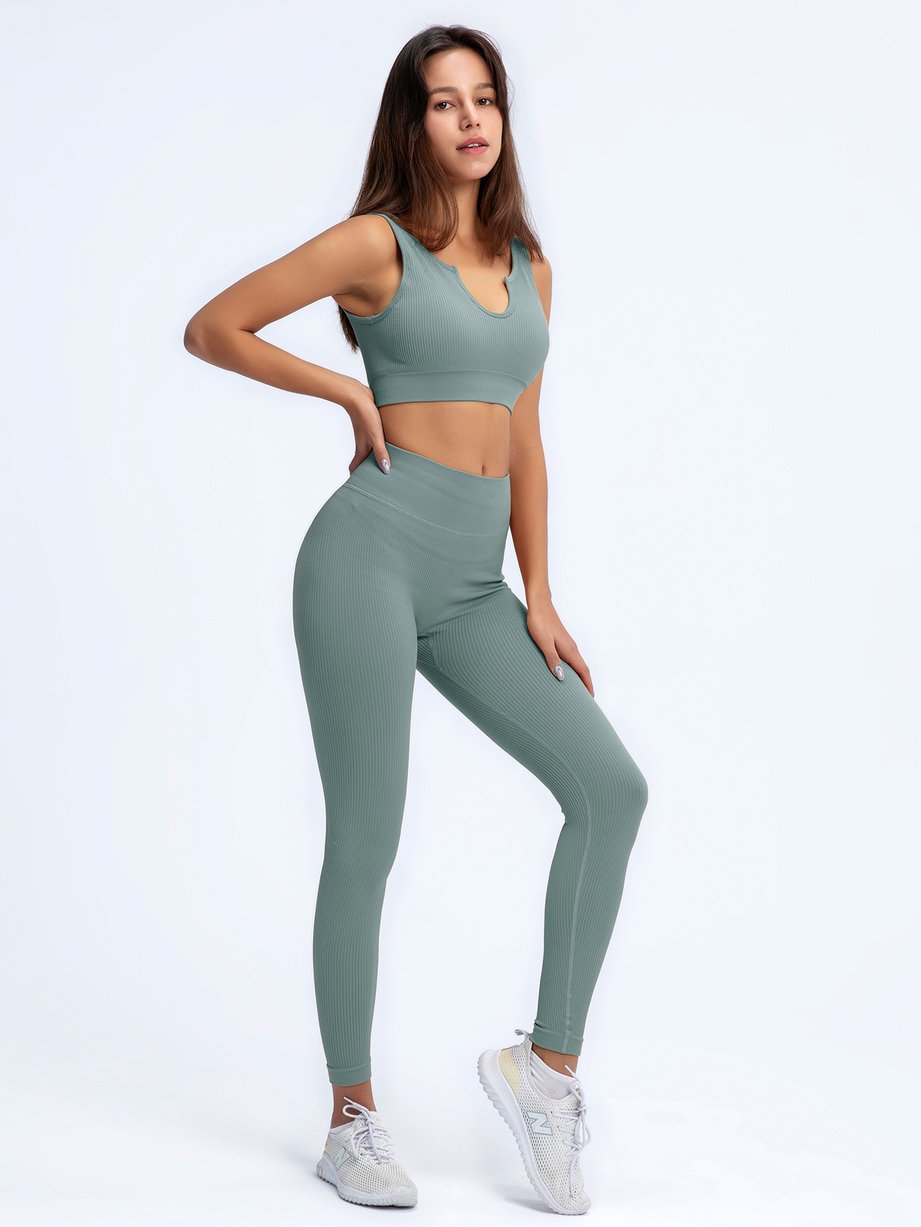 High quality workout leggings and sports bra set