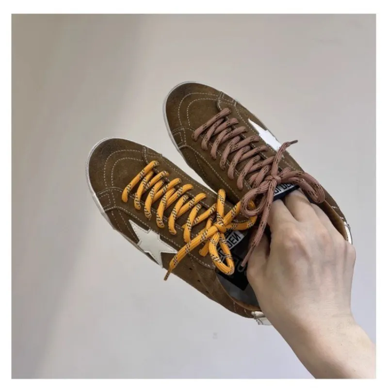 Churchf Churchf New Fashion Old Style Laceded Moral Shoes Women Retro Star Small Dirty Shoes College Style Sports Shoes