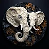 Diamond Painting -5D Full Round Drill White Elephant Relief