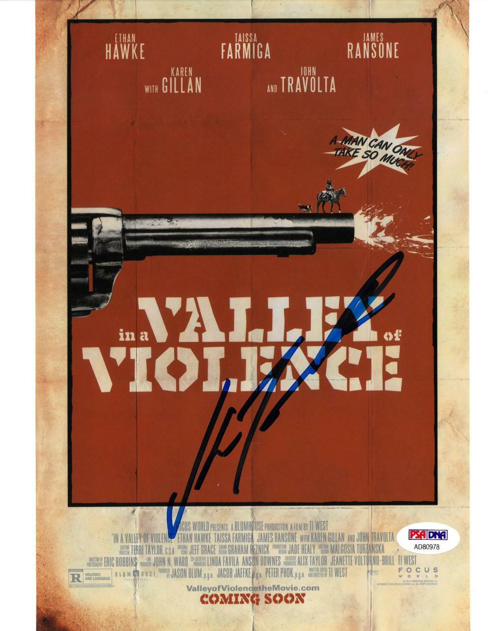 John Travolta Signed Valley of Violence Autographed 8x10 Photo Poster painting PSA/DNA #AD80978