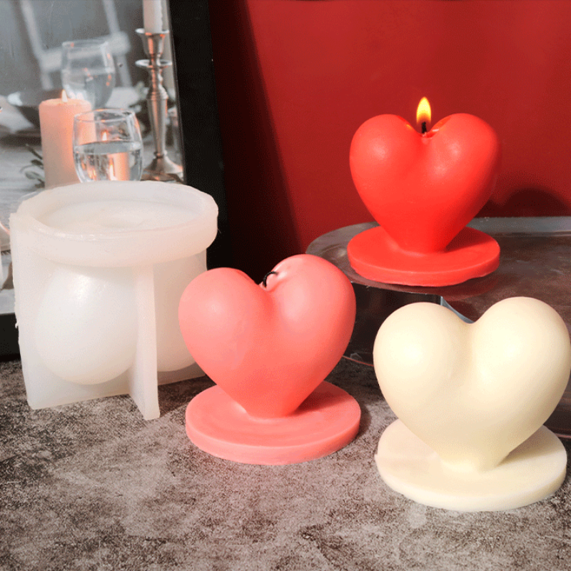 3D Heart-shaped Candle Mold