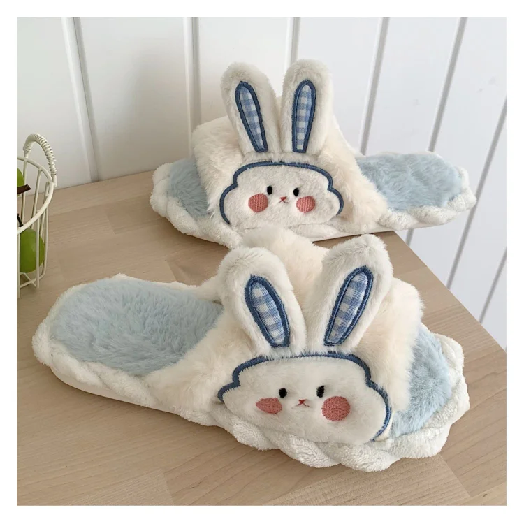 Cute Bunny Ears Plush Slippers