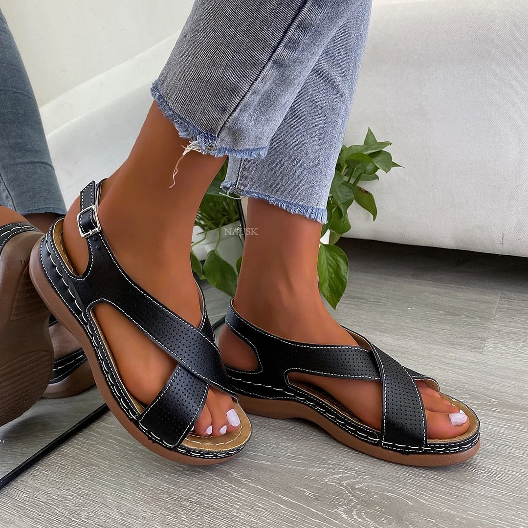 2021 Women Sandals  Breathable Comfort Shopping Ladies Walking Shoes Wedge Heels Summer Platform Sandal Shoes Mujer Plus Size 43