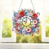 (US Only)2D Flat DIY Wreath 5D Hanging Clock Art Craft for Living Room Decoration