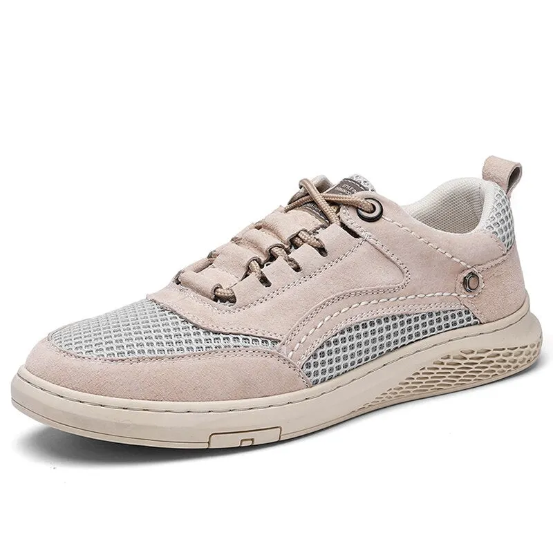Classic Men's Casual Shoes Cow Genuine Leather Breathable Men's Sneakers Leather Outdoor Non-slip Men's Moccasins Men's Shoes