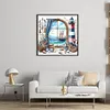 Window And Lighthouse-11CT Stamped Cross Stitch 40*40cm/15.75*15.75in tapestrymarket