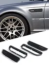 Black 1 Pair Side Grill Grille Fender Vents Replacement for BMW E46 M3 2001-2006