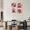 (4 Pack) Red Fruit And Red Flower - Special Shaped Diamond Painting - 30*30CM
