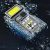 COB+SMD LED Camping Work Light Rechargeable Mini Flashlight Hat Clip Torch Light