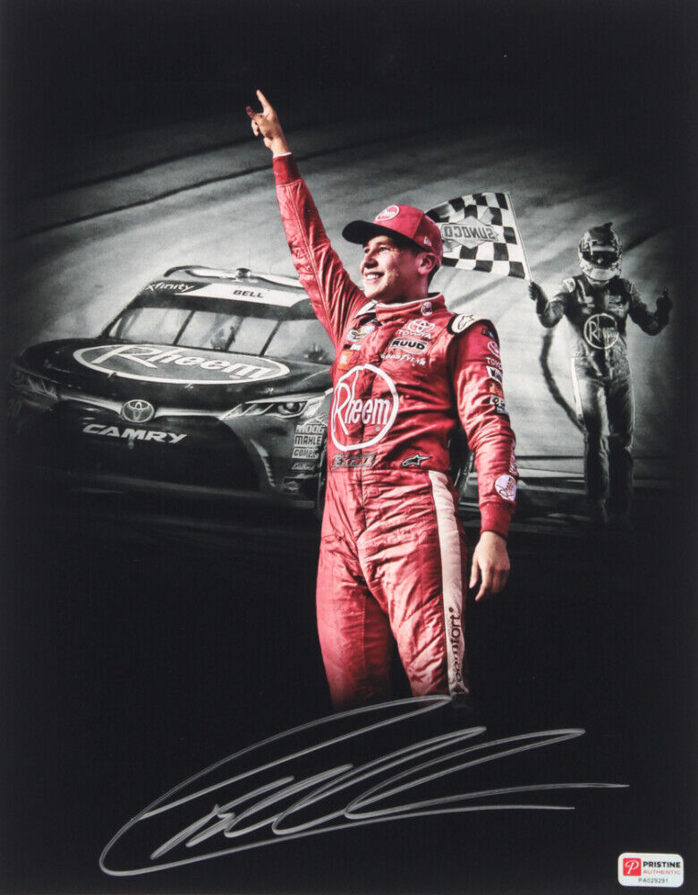 Christopher Bell Signed NASCAR #20 11x14 Photo Poster painting (PA COA) Race Car Driver Champion