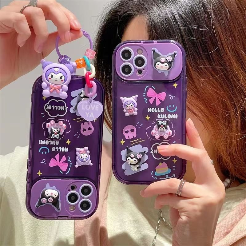 Kawaii Cartoon Flip Mirror Stand Phone Case