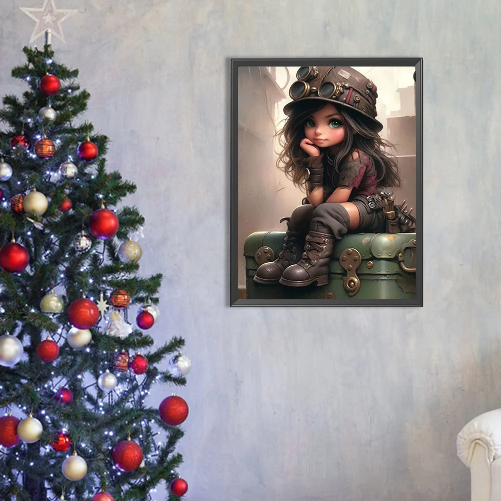 Diamond Painting - Full Round Drill - Sweet Cool Girl(Canvas|30*40cm)