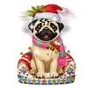 DIY Christmas Pug-Acrylic Diamond Painting Ornaments With Shaking Head Function
