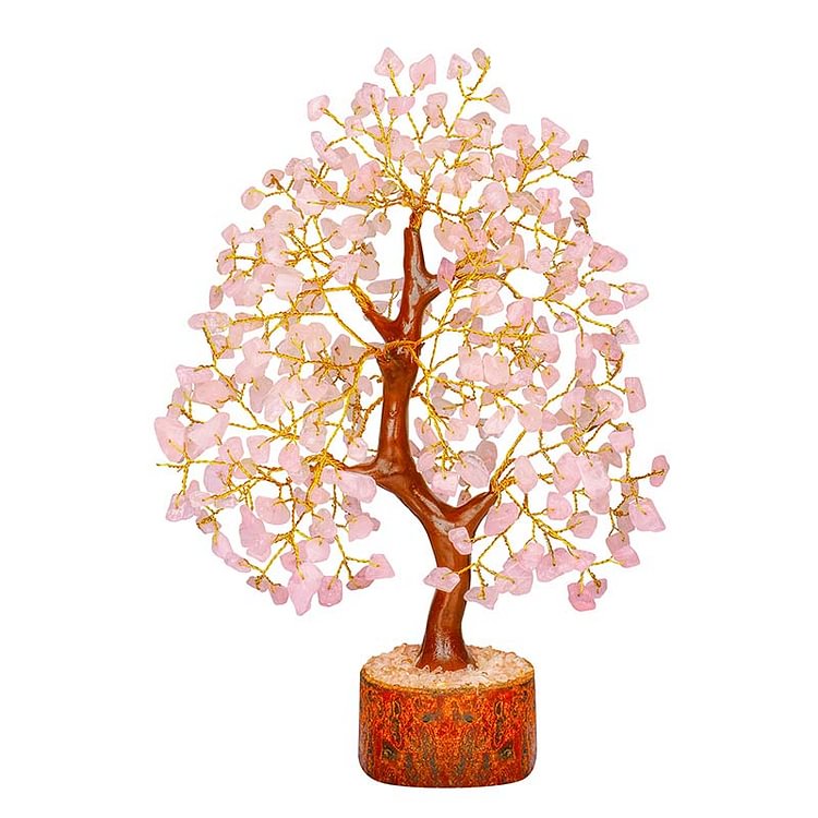 Rose Quartz Wooden Branches Feng Shui Tree