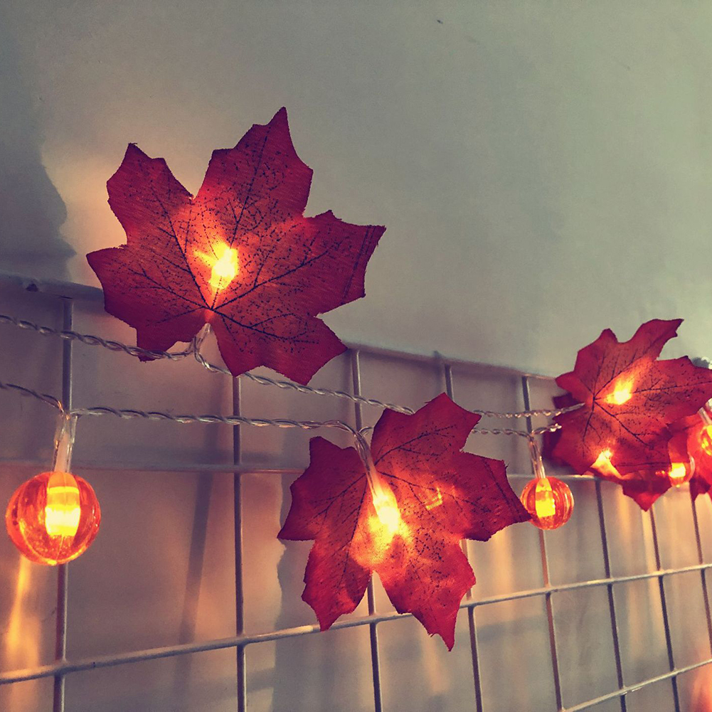 

3D Pumpkin Maple Leaf Light String LED Festival Garden Home Decorative Lamp, 501 Original