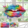 Diamond Painting Acrylic Sexy Lips Hanging Pendant for Wall Window Home Decor