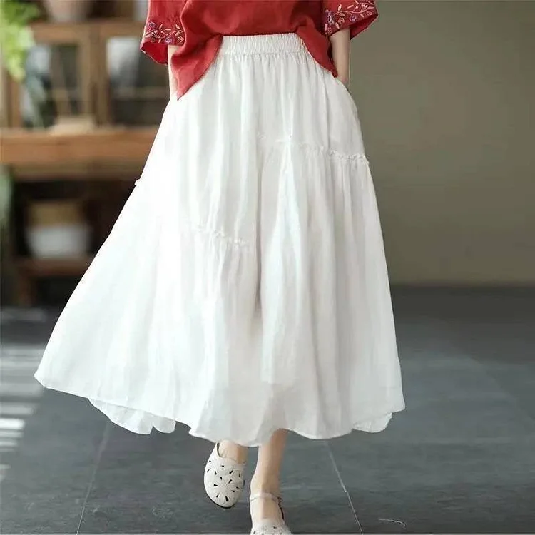 Cotton Blends Casual Skirts QueenFunky