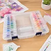 44 Double Buckle Clear Bead Organizer Box with Compartments Plastic Storage Boxes Set with Stickers Multifunctional Diamond Painting Storage Containers for Diamonds Seeds Beads Nail Rhinestones