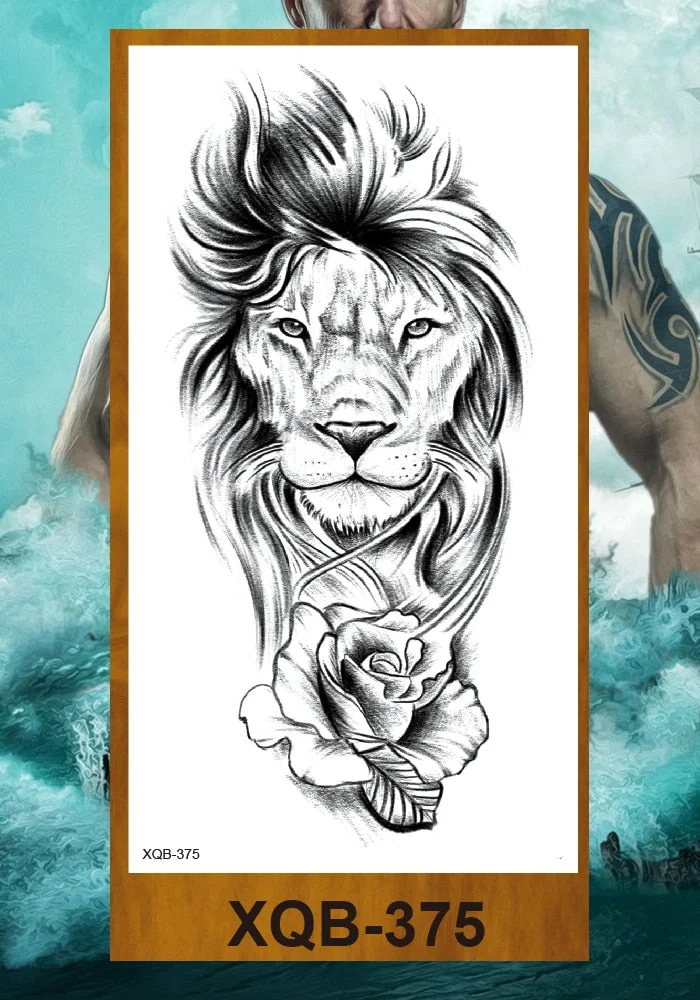 Sexy Fake Tattoo for Woman Large Leg Thigh Body Tattoo Stickers Waterproof Temporary Tattoos Peony Lotus Flowers Fish Dragon