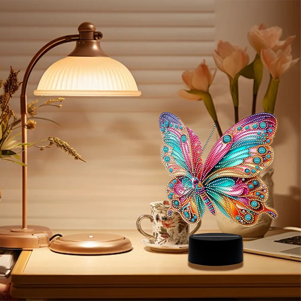 5D DIY Acrylic Butterfly Decorative Diamond Lamp for Art Crafts