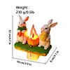 Resin Bunny Campfire Flickering Night Light Plug Into Wall Easter Decoration(US)