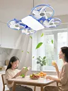 Screw in Ceiling Fan with Light with 3 Adjustable Color Modes Drone Inspired Led Ceiling Fan Light with Extension Rod & Remote Control for Bedroom Living Room Office