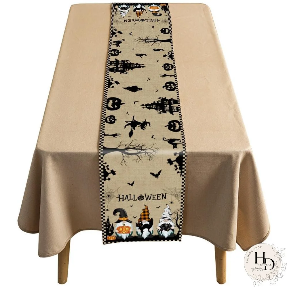 Halloween table flag bat ghost dwarf linen tablecloth