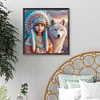 Enfant indien-peinture diamant rond-40*40cm