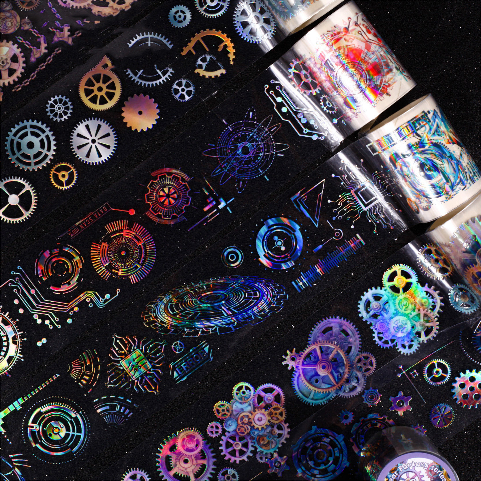 PET 테이프 - 50mm*200cm 기어 판타지 시리즈 빈티지 기계 기어