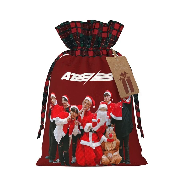 ATEEZ Christmas Drawstring Gift Wrap Storage Bag