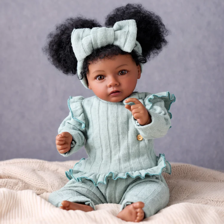 Babeside Quiet Reborn Baby Daisy 20'' African American Toddler Girl Physical and Mental Accompaniment