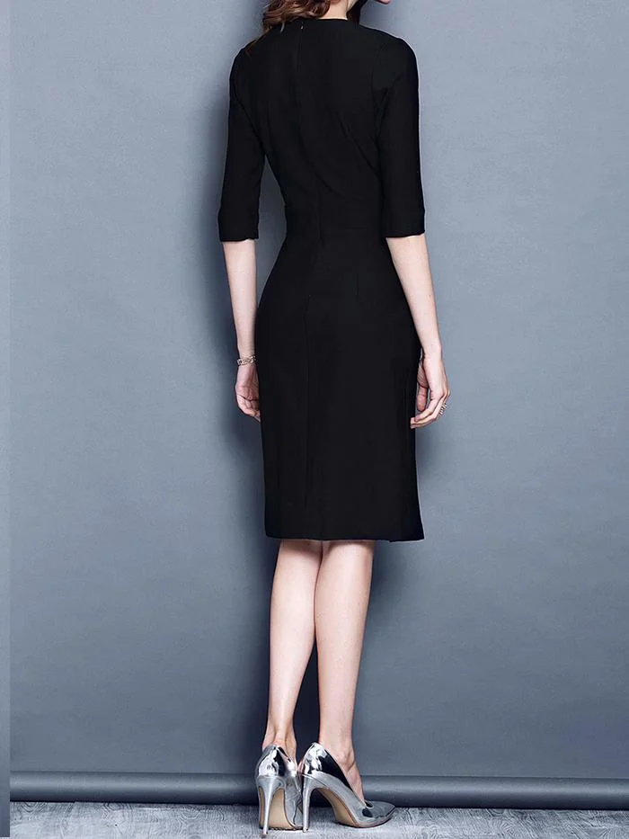 Fashion Mid-length V-neck Split Dress