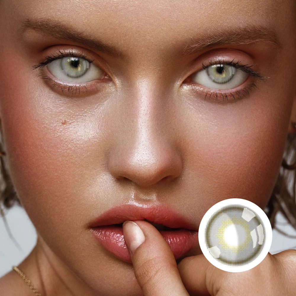 NEBULALENS Medusa Fan Grey Yearly Prescription Colored Contacts NEBULALENS